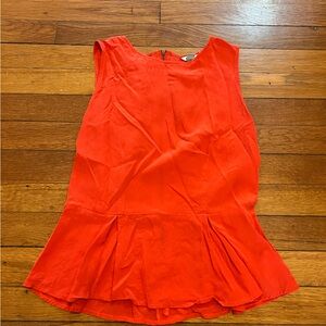 Fossil Sleeveless Orange Silk Top